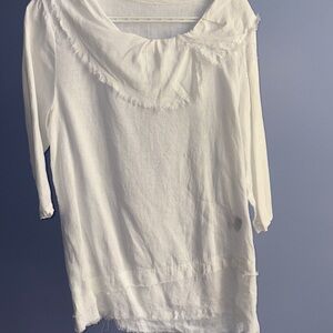 White Linen Women's Tunic Top by Match Point